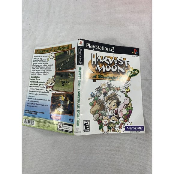 HARVEST MOON A WONDERFUL LIFE (Playstation 2 ) Original Cover Art Insert - Picture 2 of 2